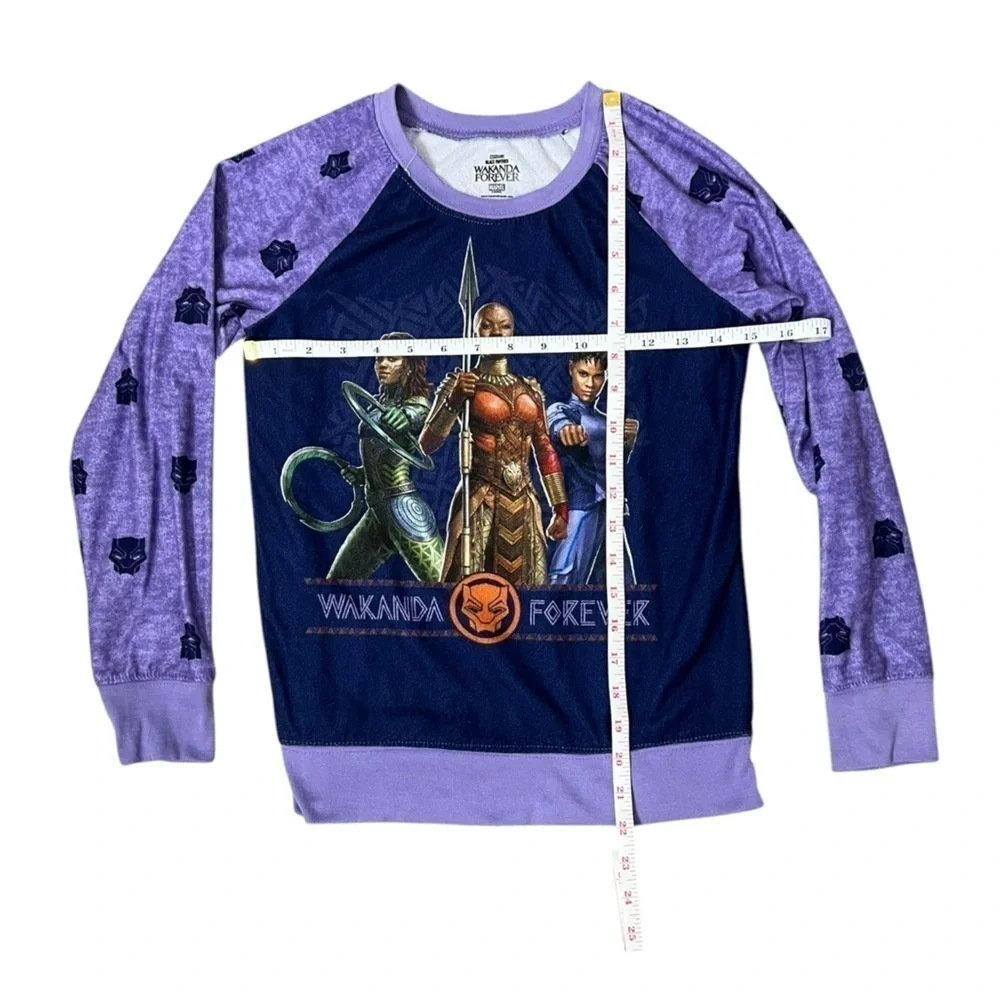 Marvel Black Panther Wakanda Forever Purple Pajama Set - Size Large (10/12)